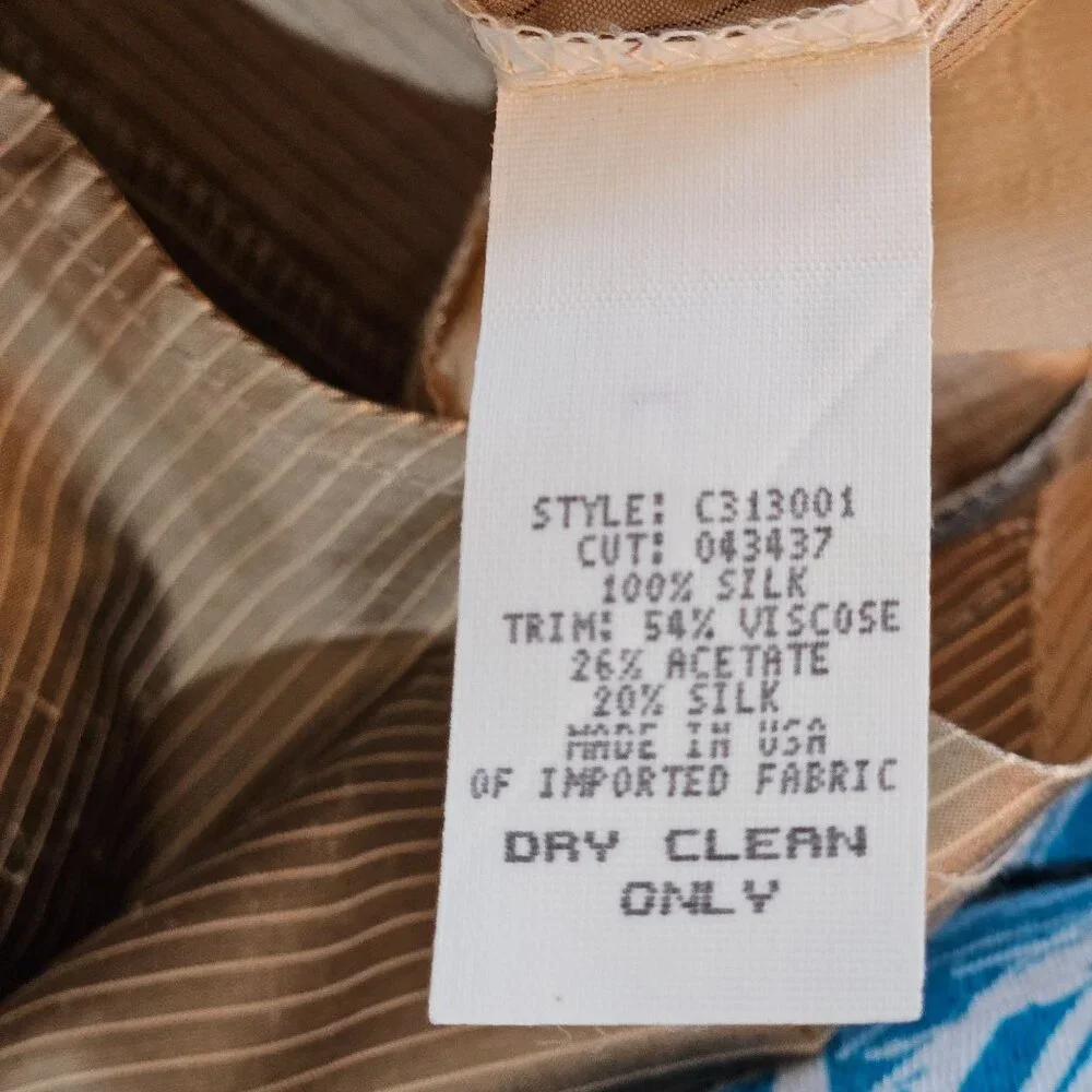 Canvasbacks Silk Blazer Jacket Medium Applique Gold Vintage Boho Artsy - Picture 8 of 10